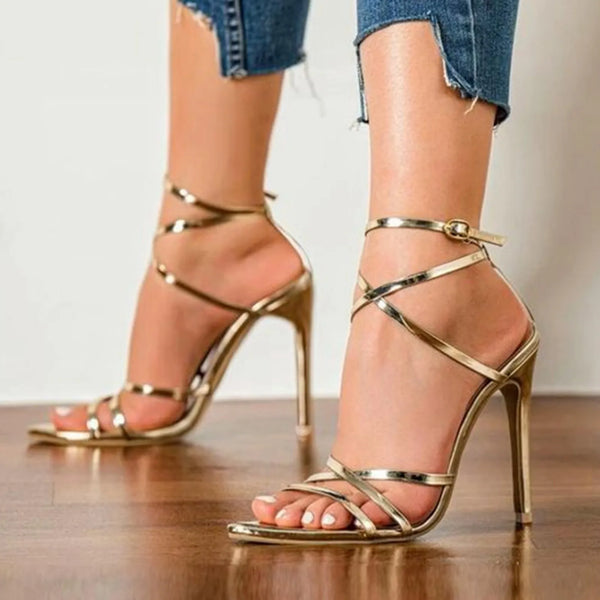 Summer Shoes For Women High Heels Fashion High Heels Breathable Lace Up Shoes Casual Sandals Stiletto